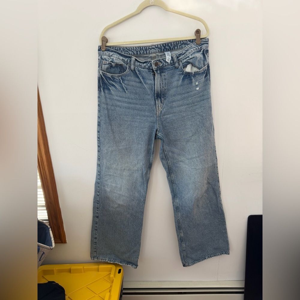 H&M Classic Blue wide regular fit ultra hight raise size 14